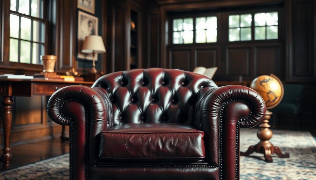 Chesterfield leather armchair