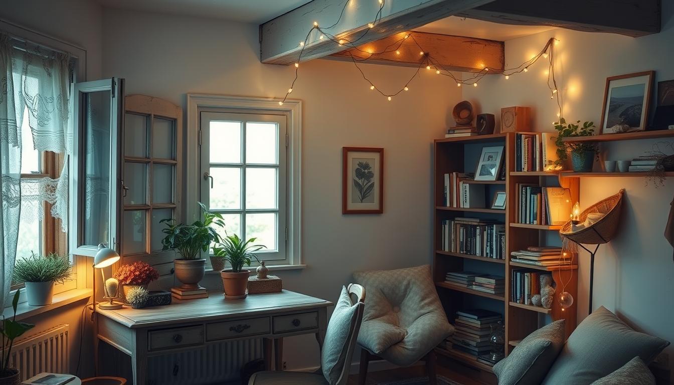 Cottagecore home office lighting tips