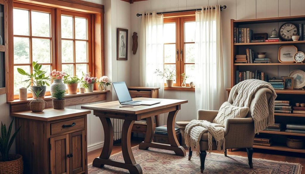 Cottagecore office wood decor