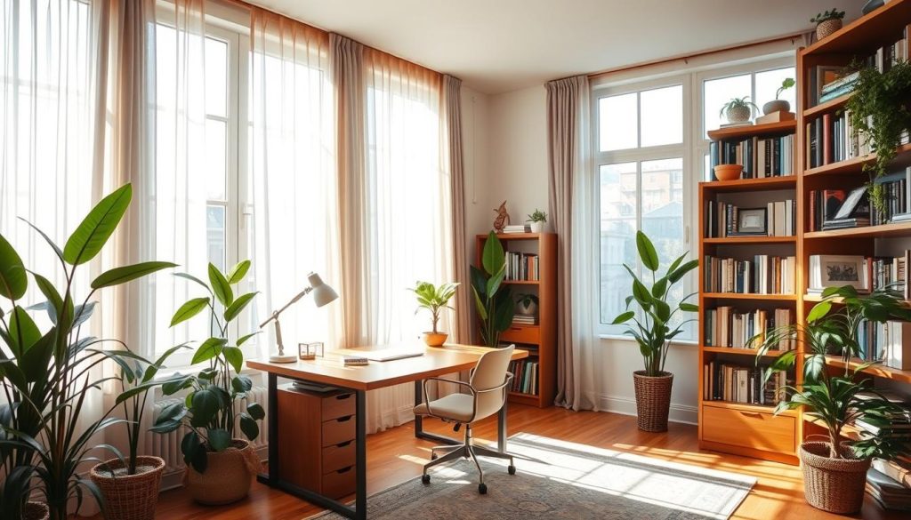 Natural lighting in home office