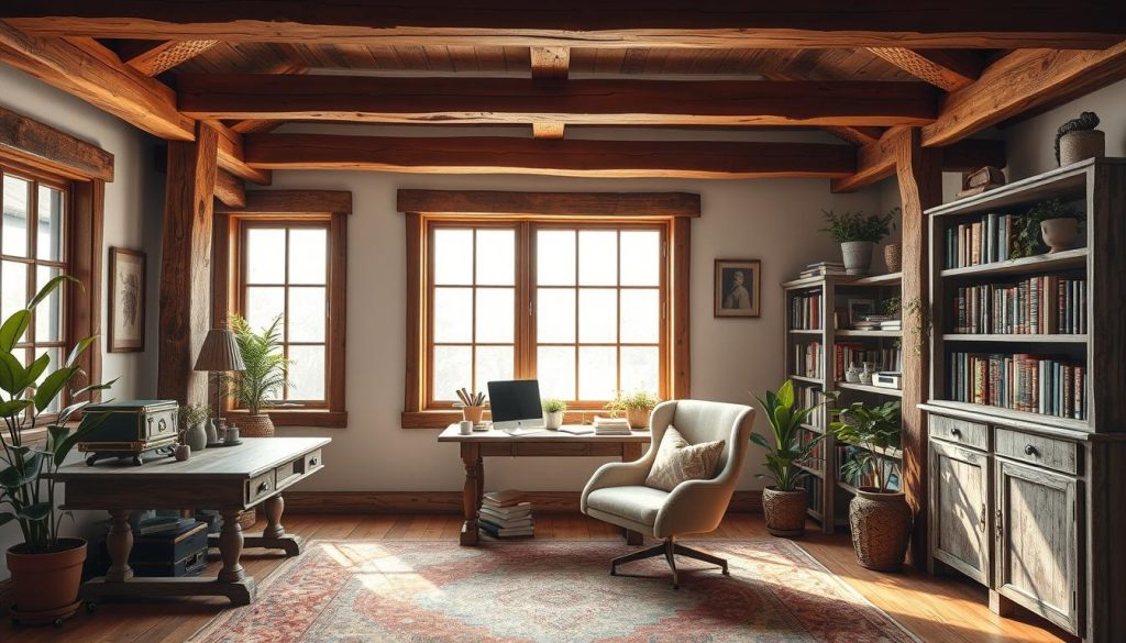 Rustic home office layout