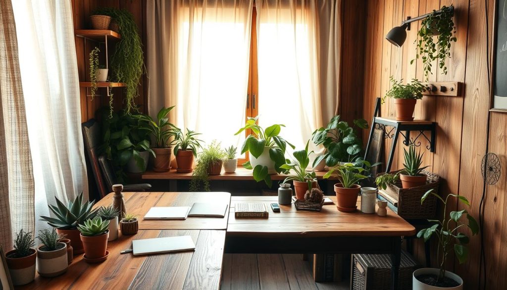 Rustic office plants