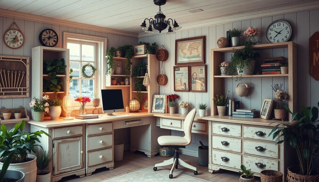 Shabby chic office decor