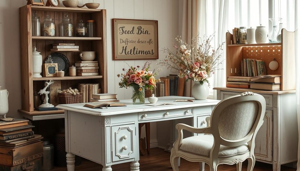 Shabby chic office decor