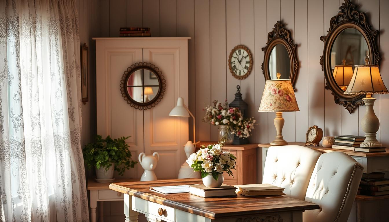 Shabby chic office lighting tips