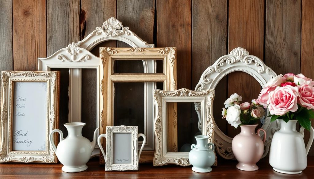 Vintage frames and vases