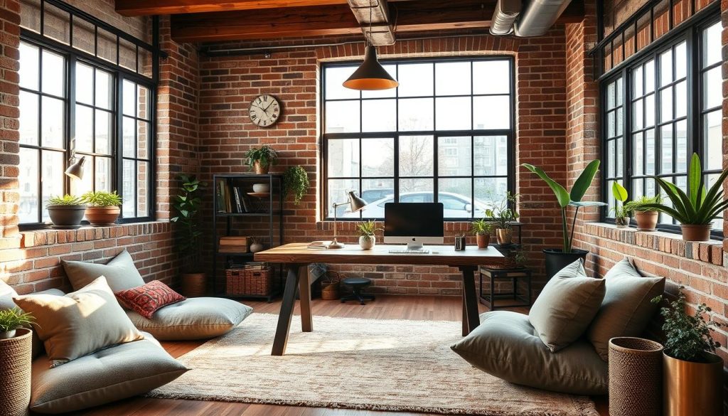 Warm Tones in Industrial Home Office