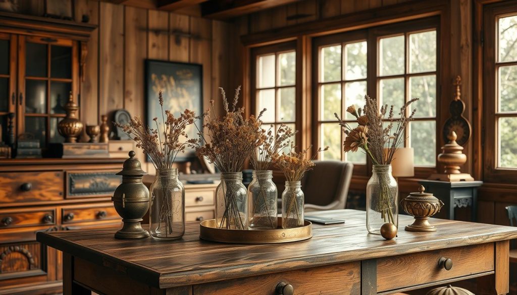 antique accents and mason jars