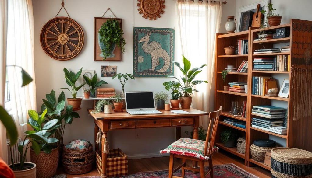 bohemian chic workspace