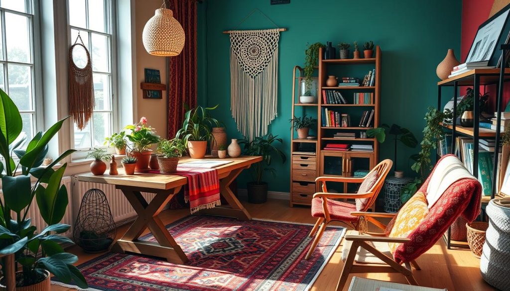 bohemian office ideas