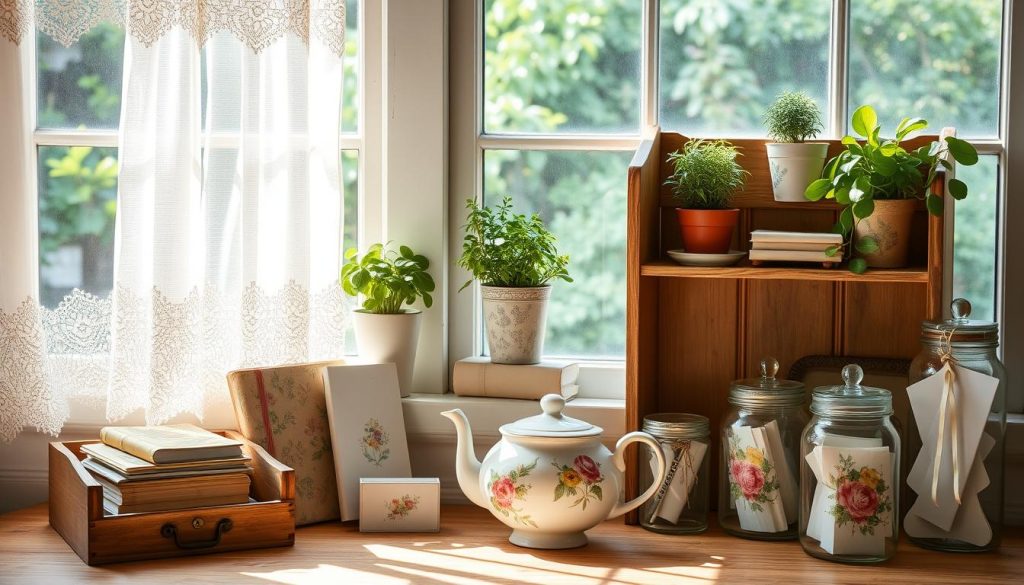 cottagecore desktop storage