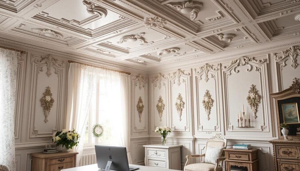 decorative molding in shabby chic