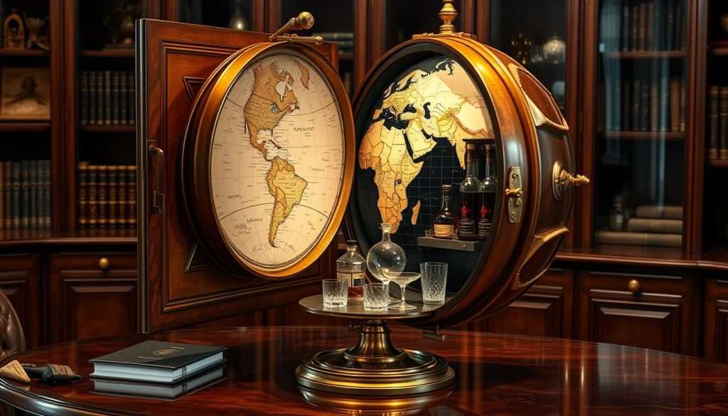 hidden drinks cabinet globe