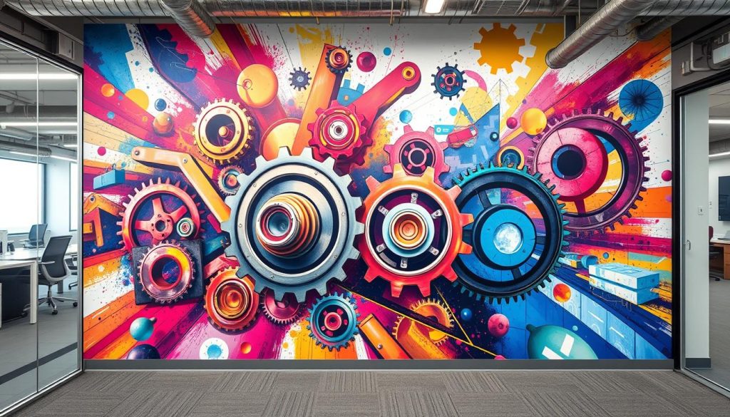 industrial office wall art ideas