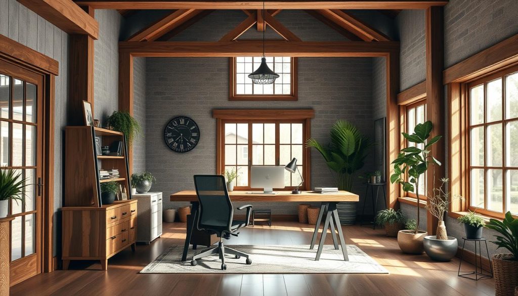 modern rustic home office