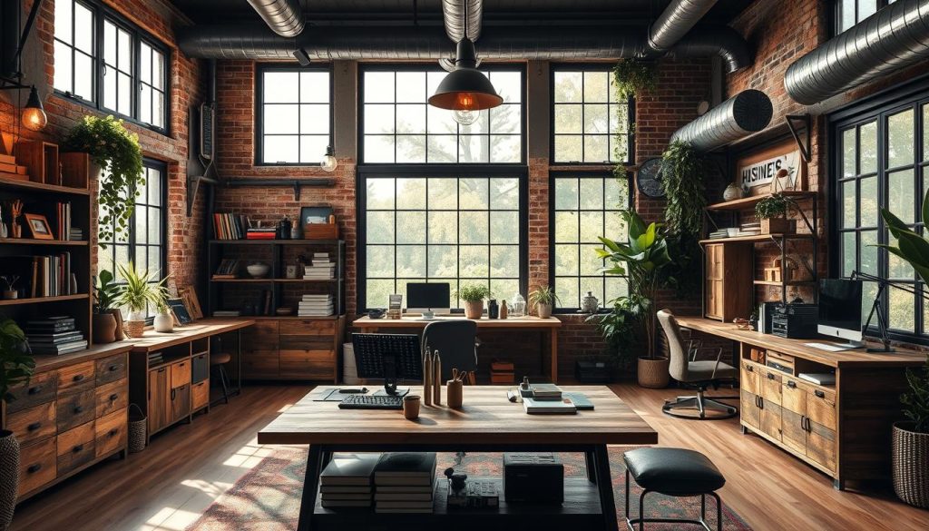 modern rustic office layout