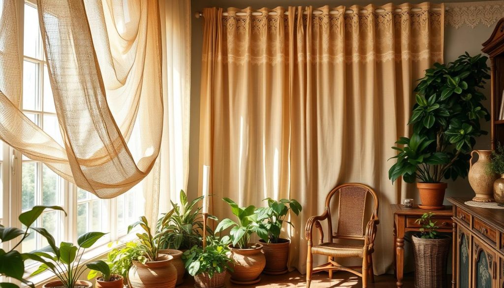 natural curtains cottagecore