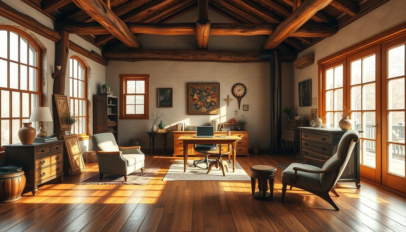 rustic home office flooring