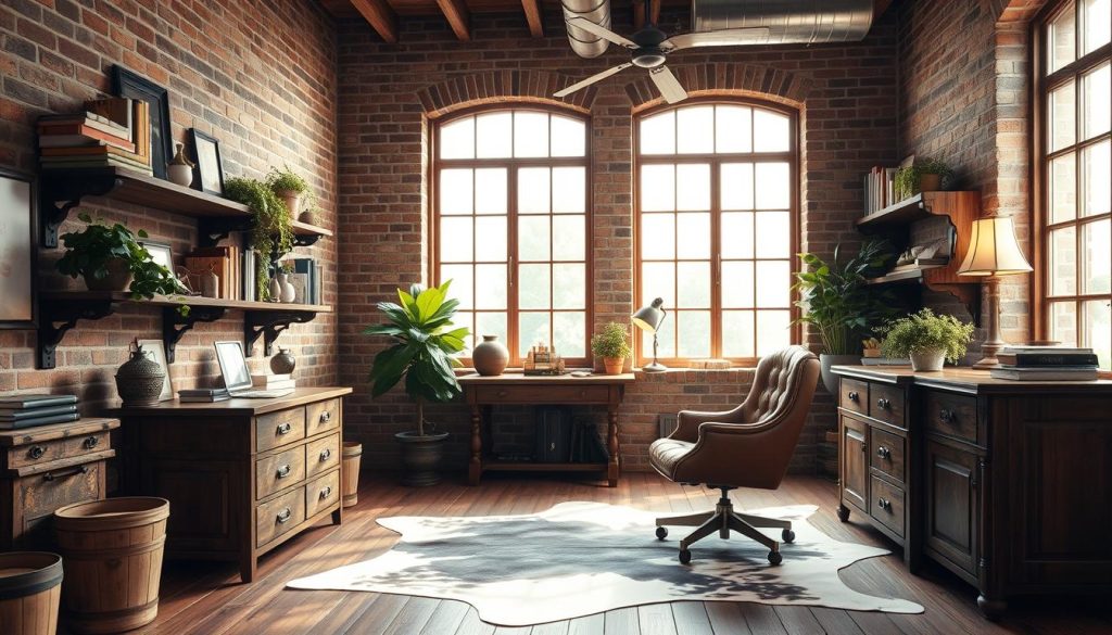 rustic office decor elements