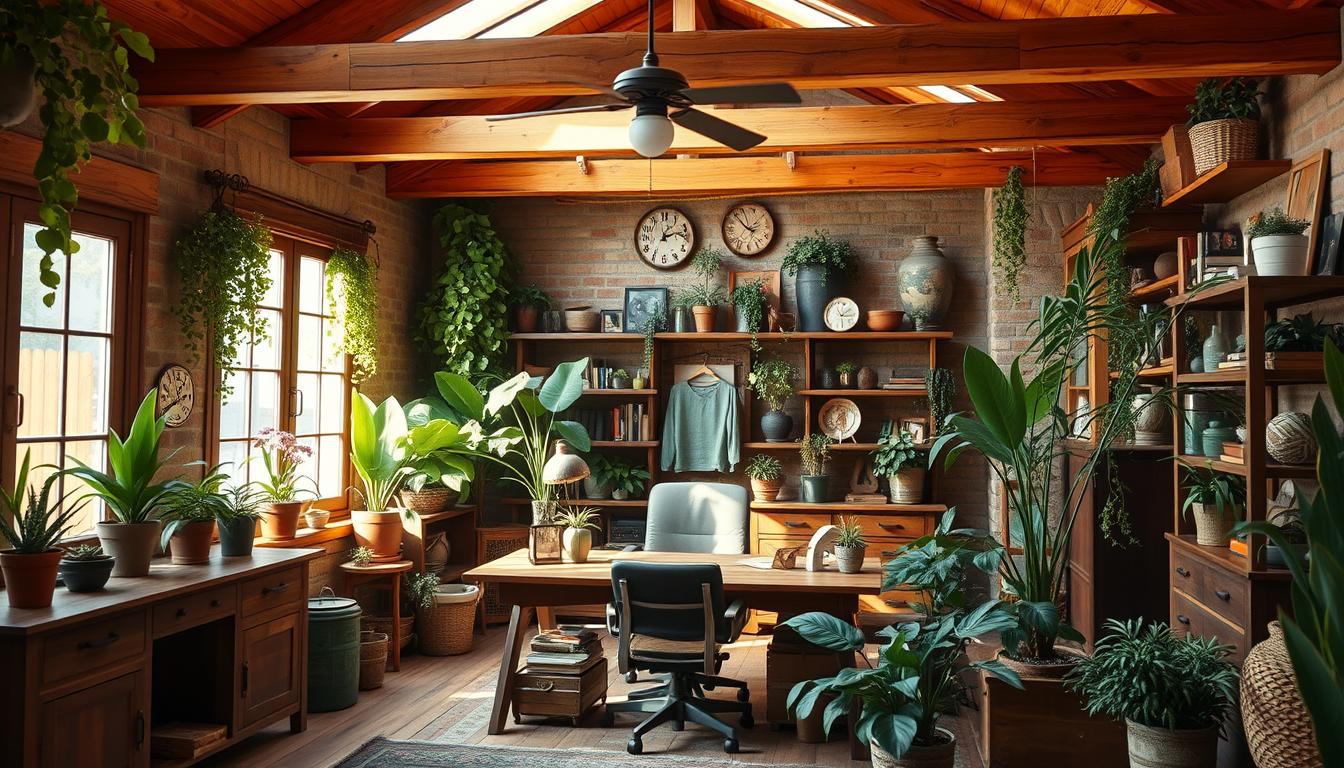 rustic office plants