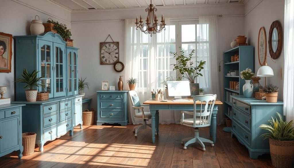 shabby chic blue furniture