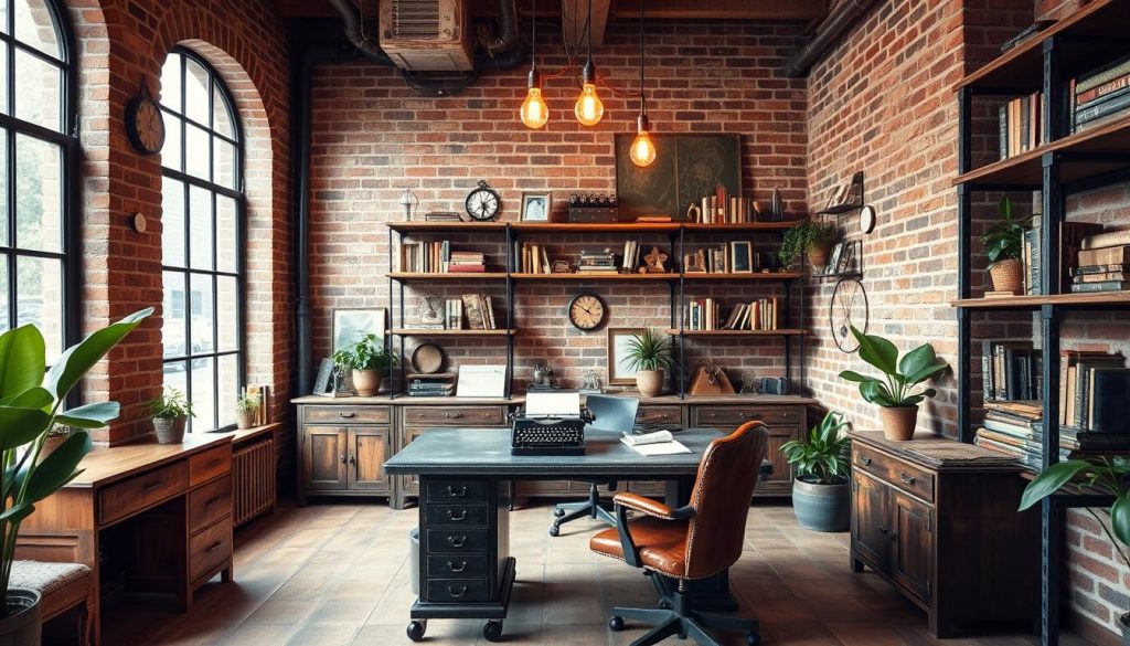 vintage industrial home office