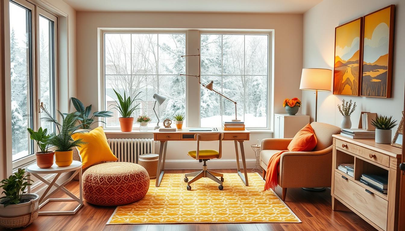 Brighten winter home office decor