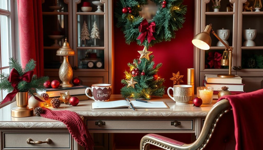 Christmas desk decor color palettes