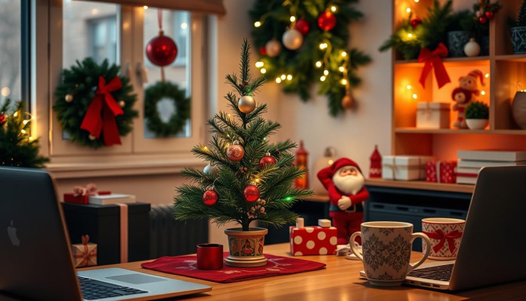 Christmas desk decor themes