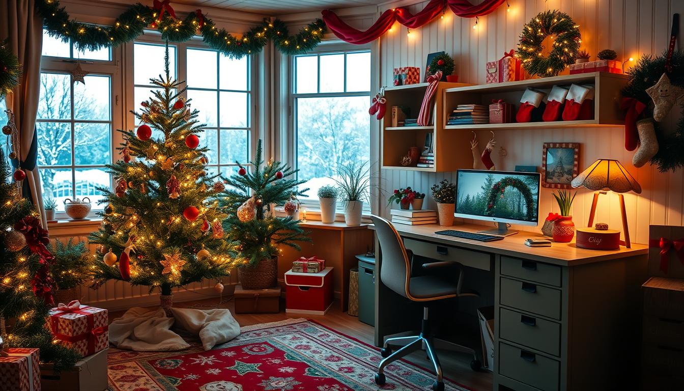 Christmas-themed home office decor ideas