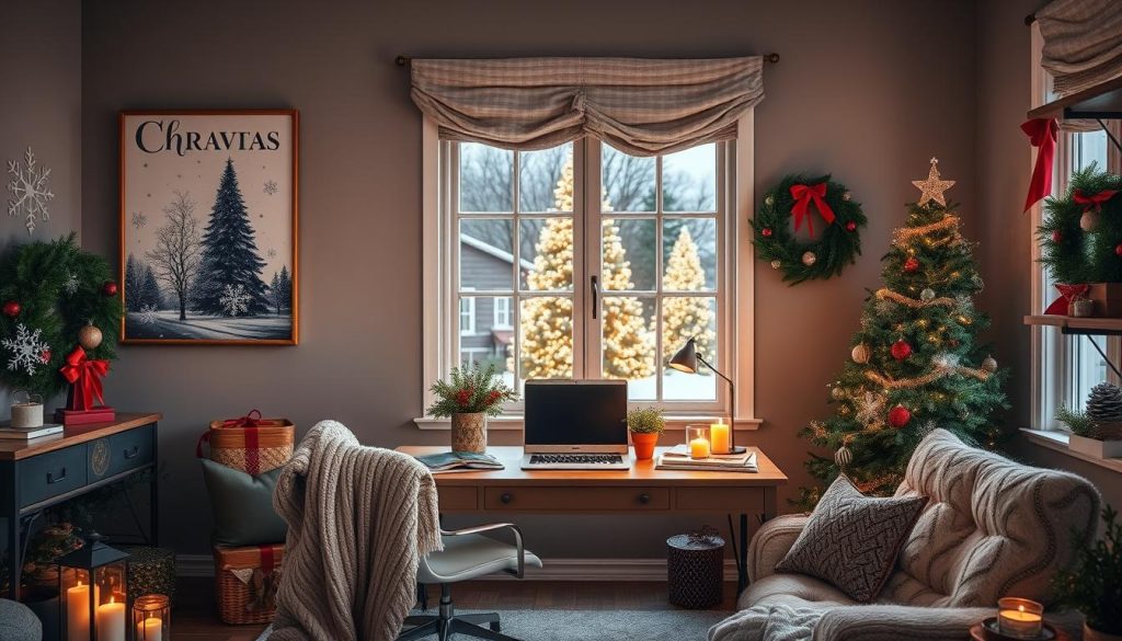 Christmas wall art for home office decor