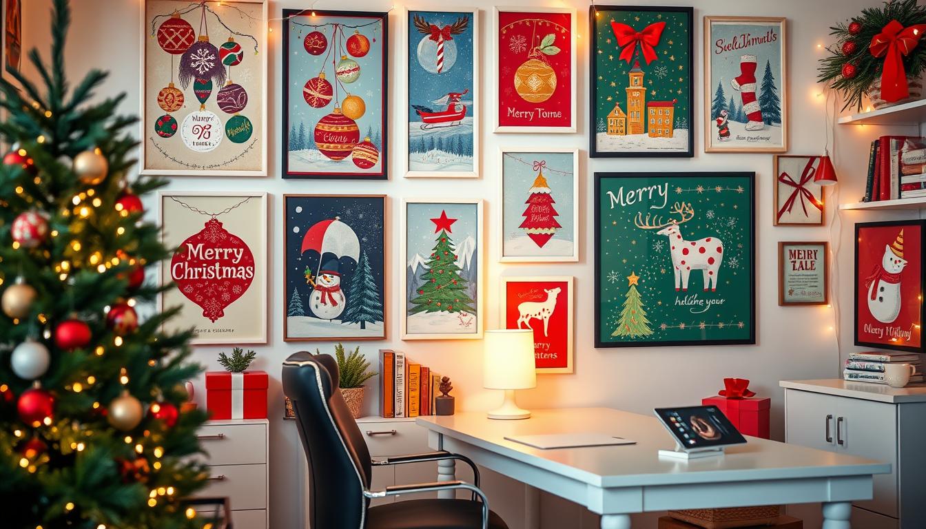 Christmas wall art for home office decor