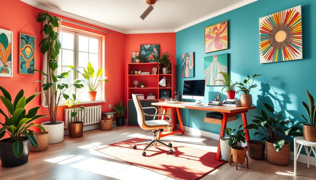 Colorful and Personalized Home Office