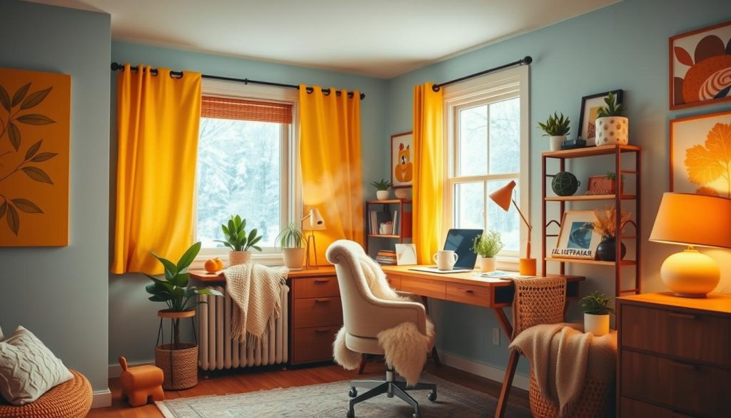 Cozy winter home office