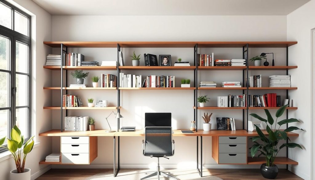 Minimalist office shelving