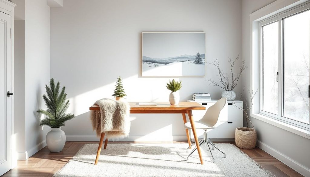 Gallery Detail: Winter Inspired Minimalist Home Office Decor Ideas