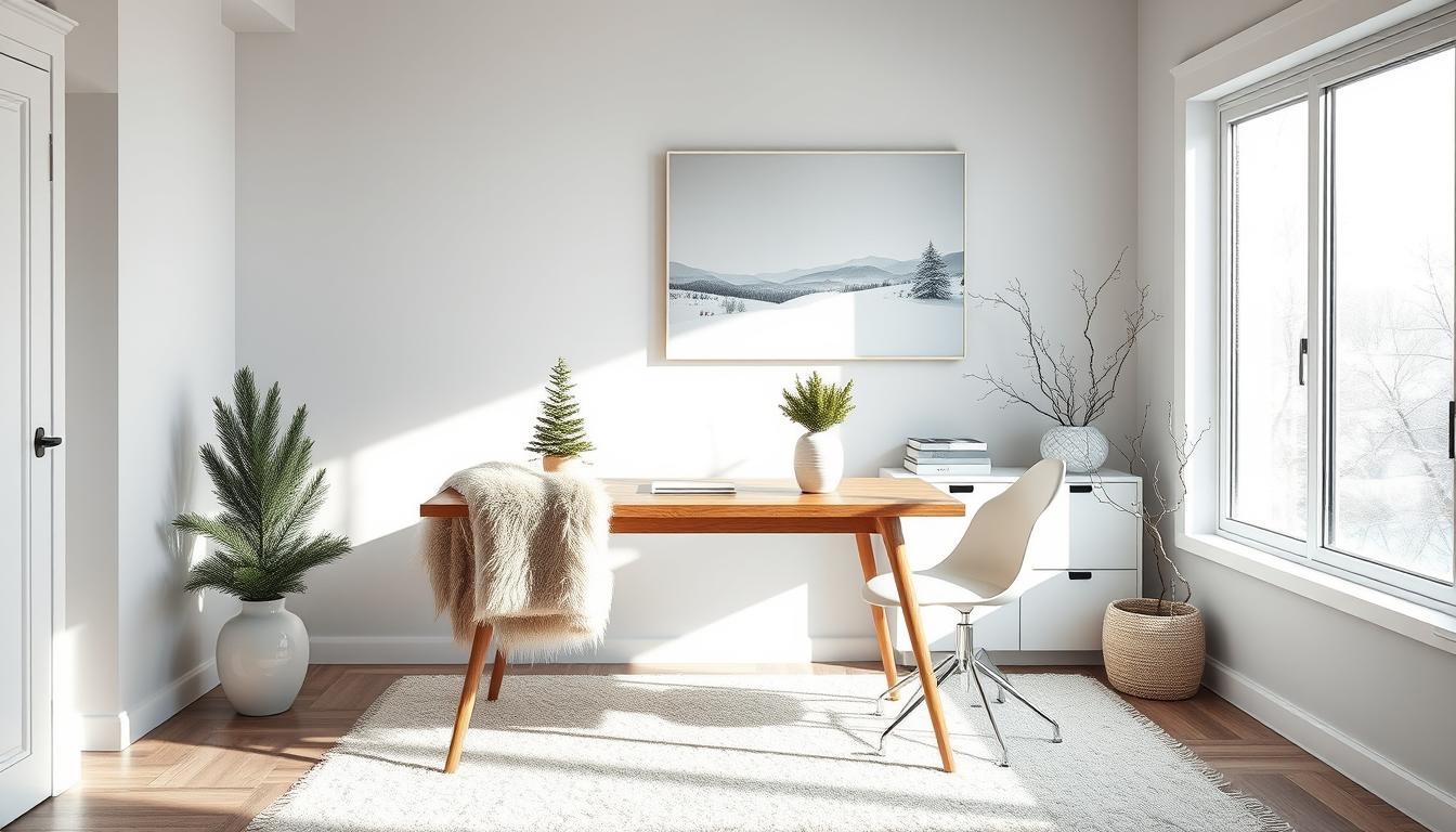 Minimalist winter home office decor ideas