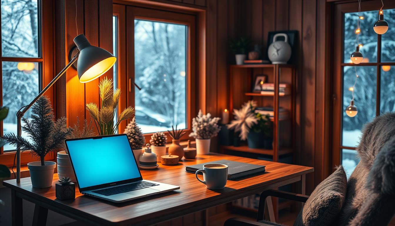 Winter lighting for home office decor