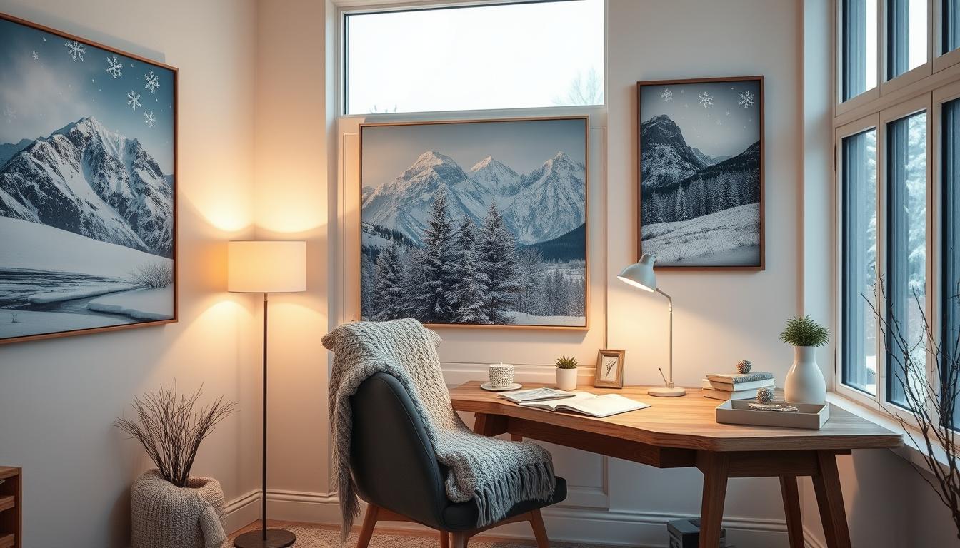 Winter wall art home office decor