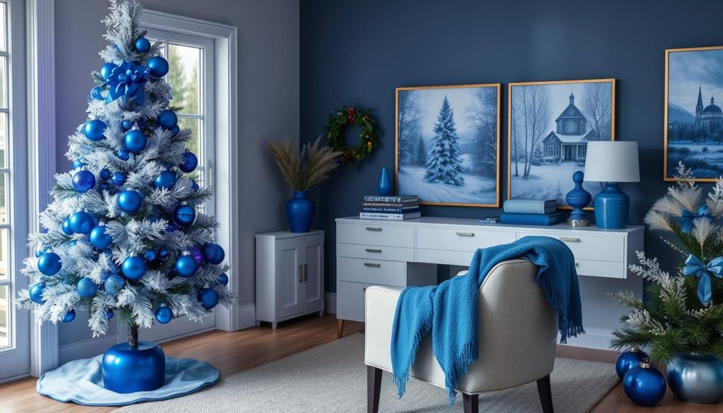 blue christmas decor