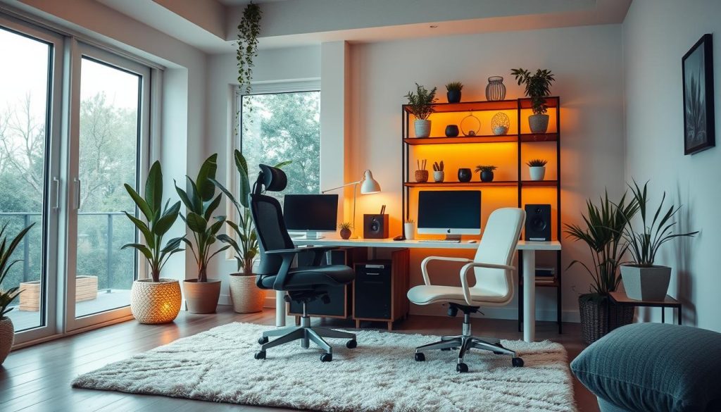 cozy home office lounge