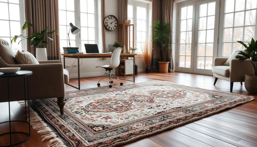 cozy winter rug home office