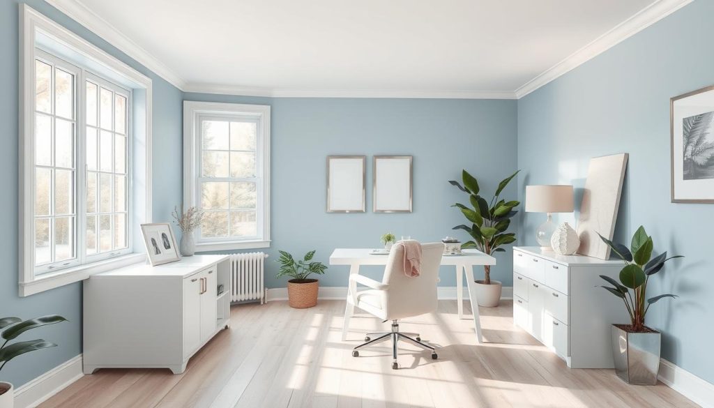 icy blue home office