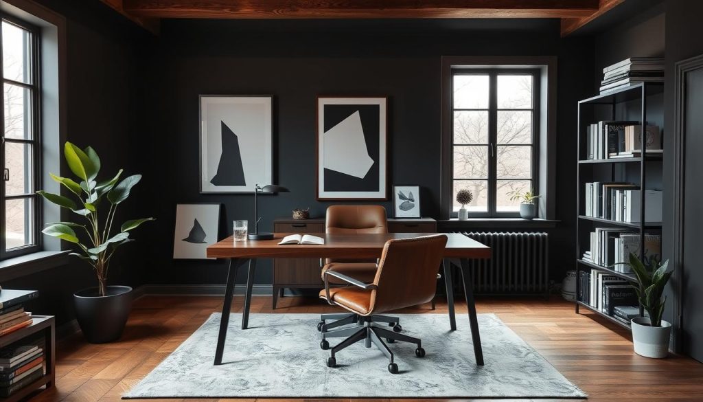 masculine home office art