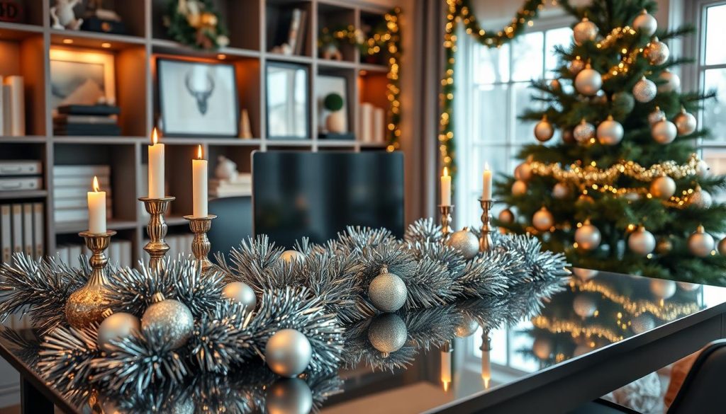 metallic Christmas decor