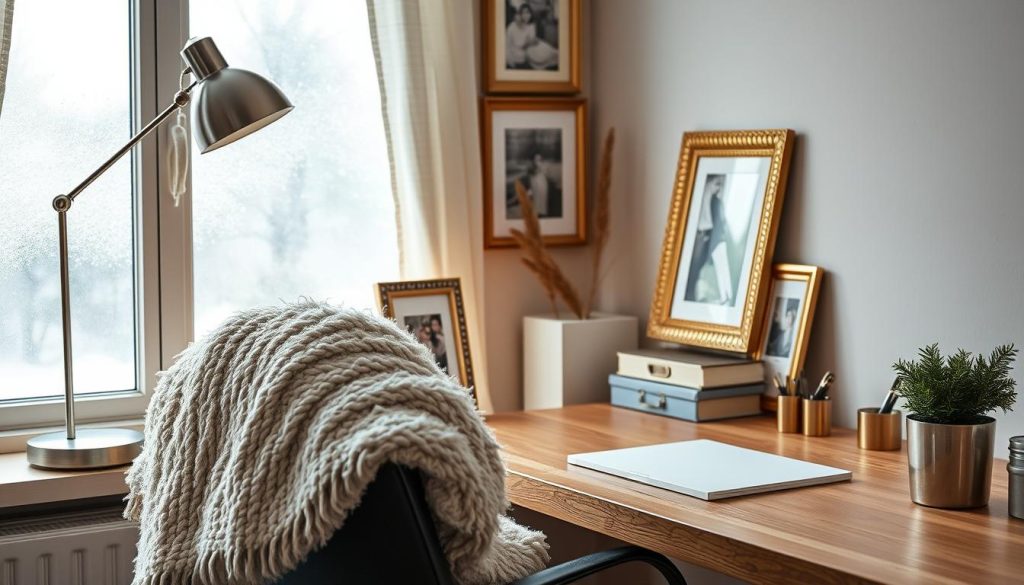 metallic accents home office