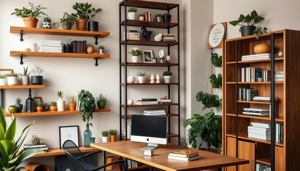 mixed shelving styles