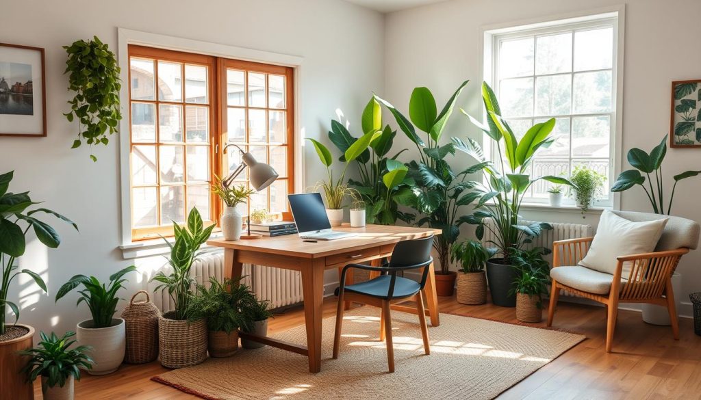 natural elements in home office