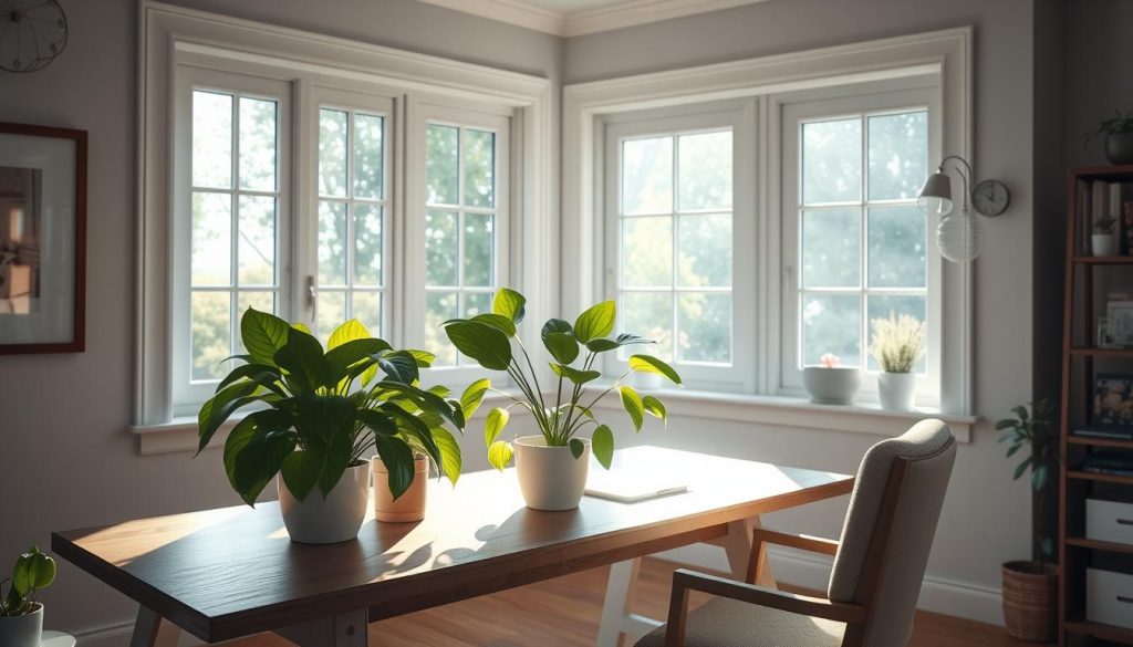 natural light for home office plants