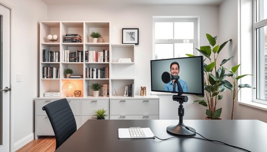 professional backdrop video calls home office